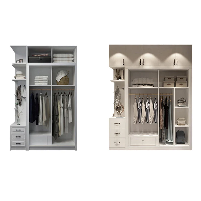 Armario guardarropa blanco contemporáneo Armario de madera de ingenierí con puerta corredera Clearhalo
