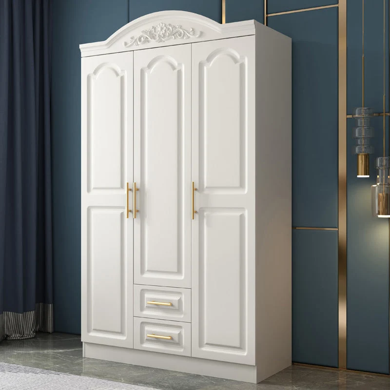 Armario guardarropa blanco estilo francés Armario guardarropa de madera de ingenierí Clearhalo