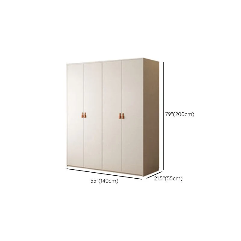 Armario guardarropa blanco moderno Armario de madera de ingenierí con barra para ropa Clearhalo