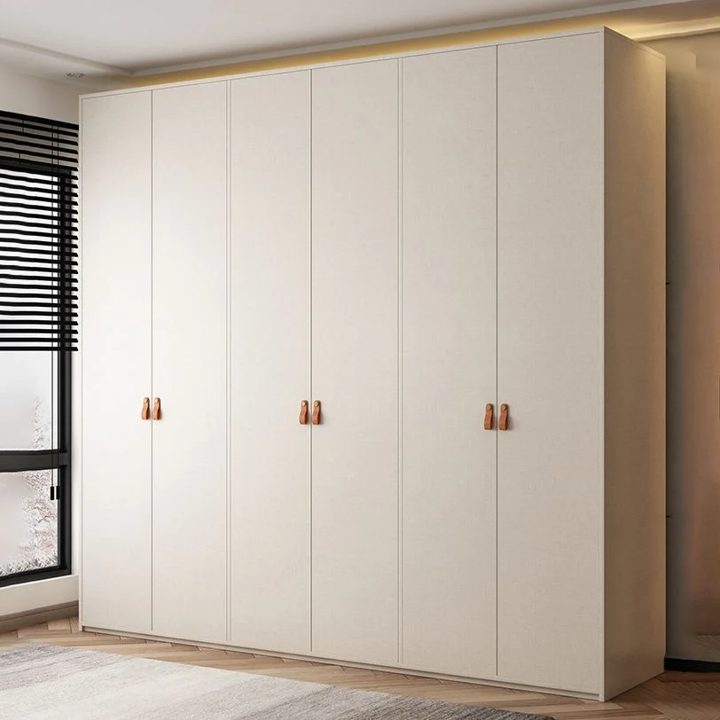 Armario guardarropa blanco moderno Armario de madera de ingenierí con barra para ropa Clearhalo