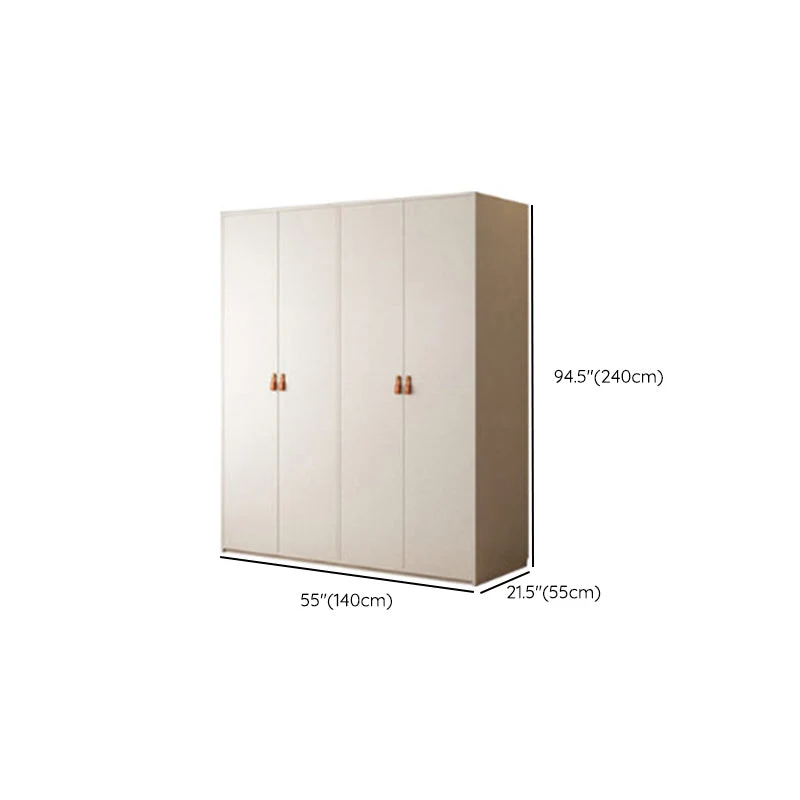 Armario guardarropa blanco moderno Armario de madera de ingenierí con barra para ropa Clearhalo