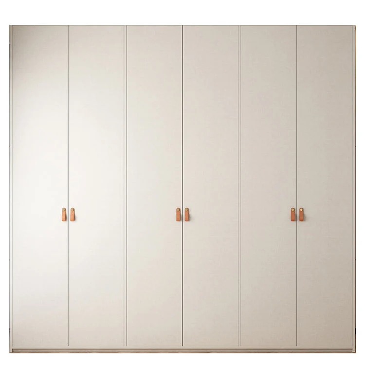 Armario guardarropa blanco moderno Armario de madera de ingenierí con barra para ropa Clearhalo