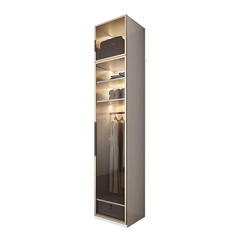 Armario guardarropa de color blanco Armario guardarropa de madera de estilo contemporáneo para dormitorio Clearhalo