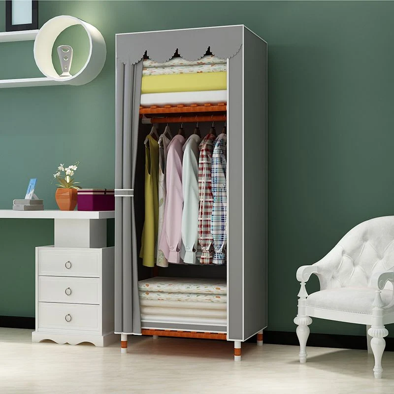 Armario guardarropa con estructura de madera de merengue, armario de estilo moderno para dormitorio Gris Clearhalo