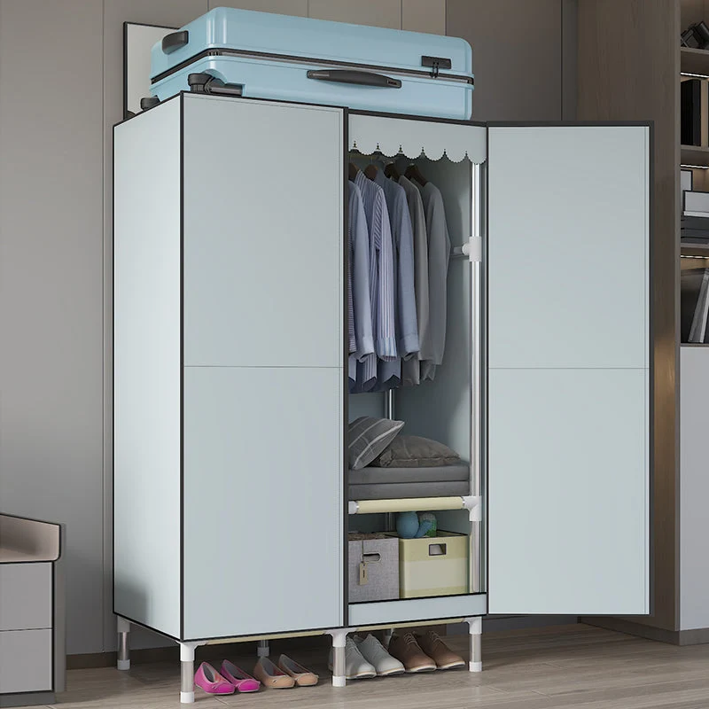 Armario guardarropa con estructura metálica, armario de estilo contemporáneo para el hogar Rosa Clearhalo