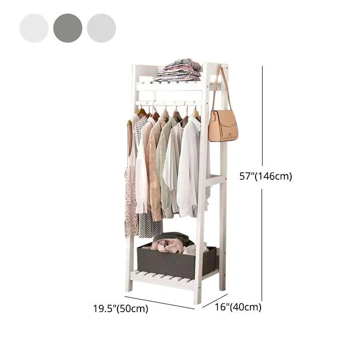 Armario guardarropa contemporáneo Armario de madera de pino con barra para ropa para el hogar Naturales Clearhalo
