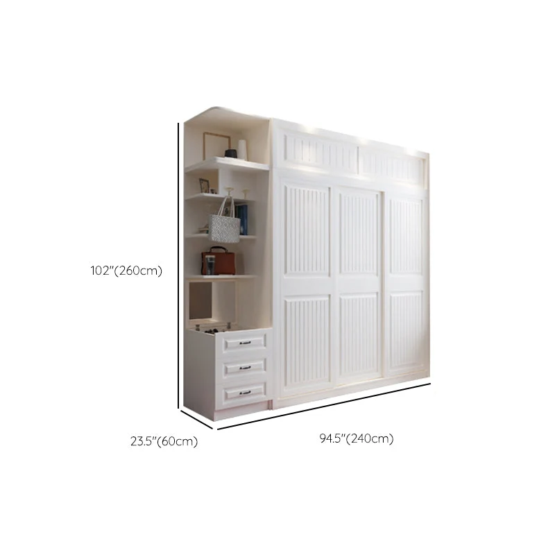 Armario guardarropa contemporáneo con barra para ropa Armario guardarropa de madera Clearhalo