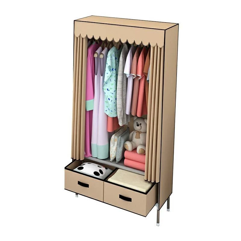 Armario guardarropa contemporáneo con cajón Armario guardarropa de acero Rosa Clearhalo