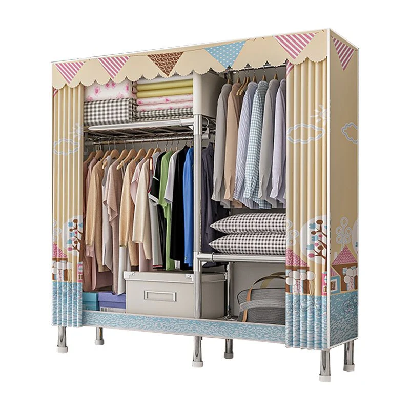 Armario guardarropa contemporáneo con estantes Armario guardarropa de acero para dormitorio Azul Clearhalo