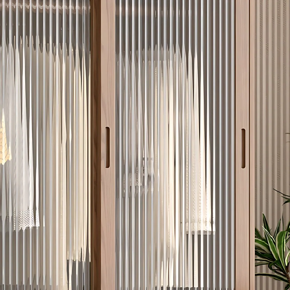Armario guardarropa contemporáneo de madera maciza con 2 puertas corredizas correderas con cajón Nuez Clearhalo