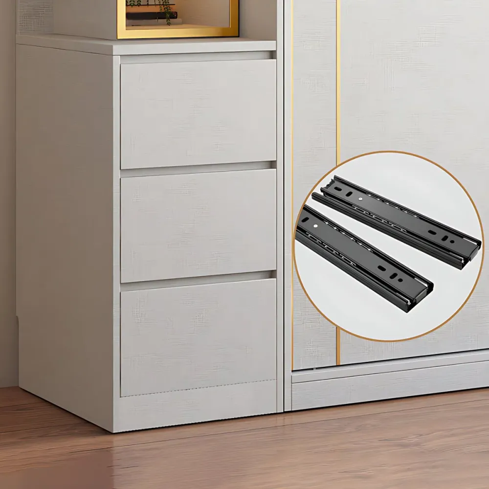Armario guardarropa de estilo moderno blanco Armario de madera de ingenierí con barra para ropa Clearhalo