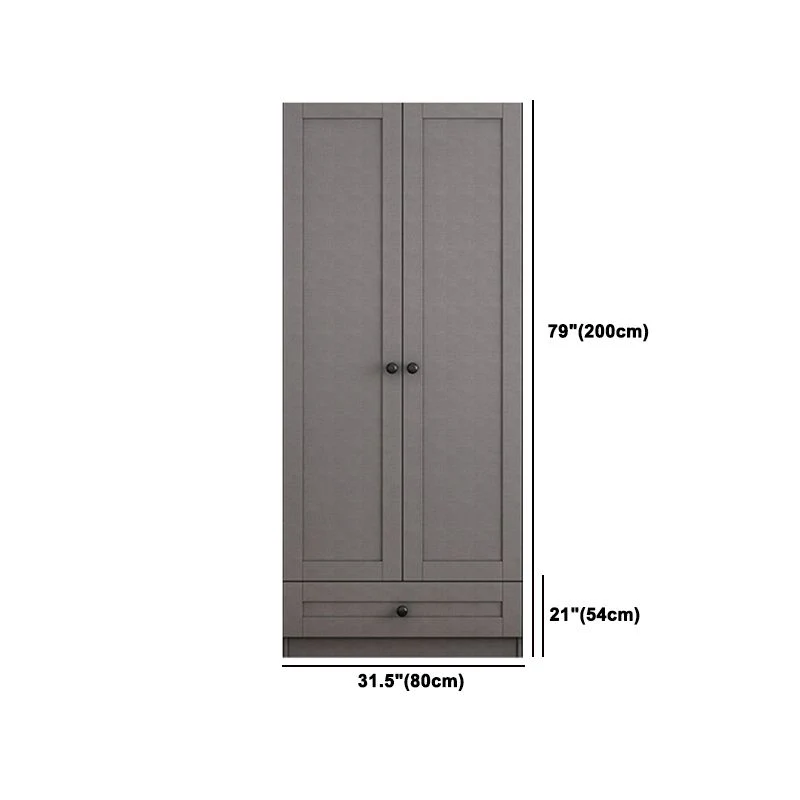 Armario guardarropa gris contemporáneo Armario guardarropa de madera de ingenierí Clearhalo