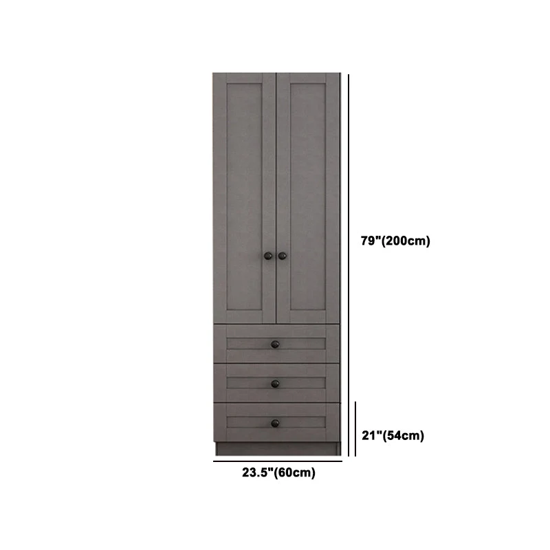 Armario guardarropa gris contemporáneo Armario guardarropa de madera de ingenierí Clearhalo