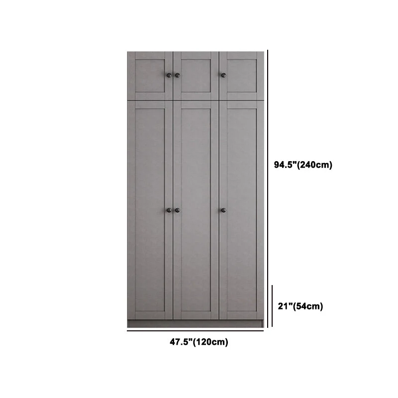 Armario guardarropa gris contemporáneo Armario guardarropa de madera de ingenierí Clearhalo