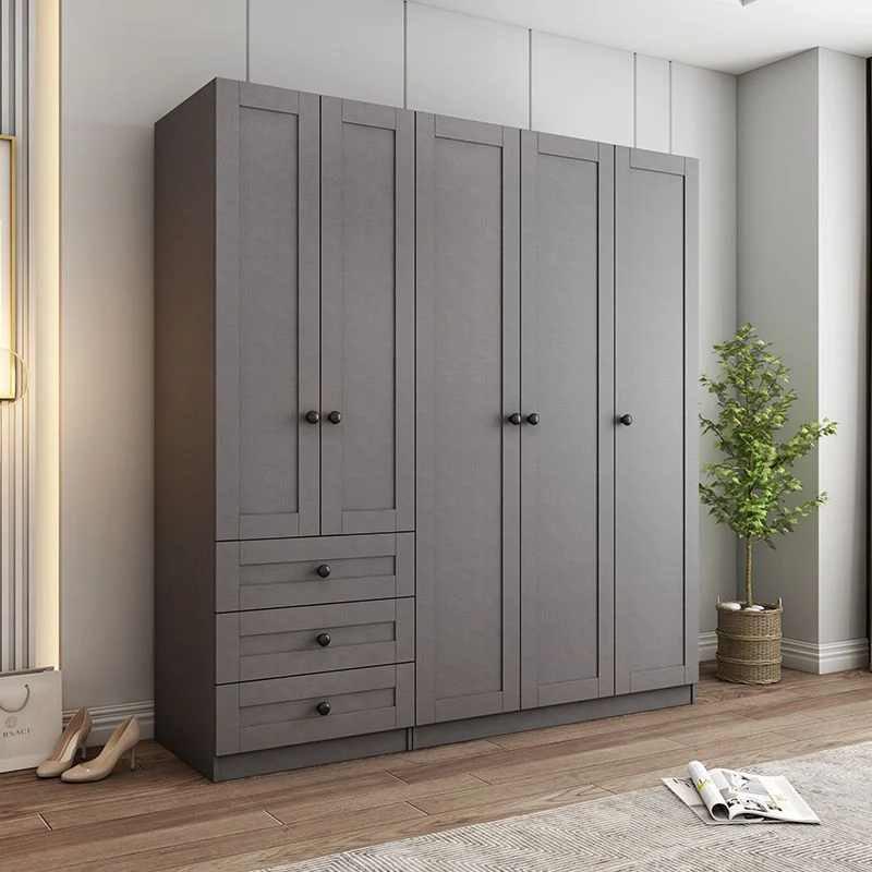 Armario guardarropa gris contemporáneo Armario guardarropa de madera de ingenierí Clearhalo