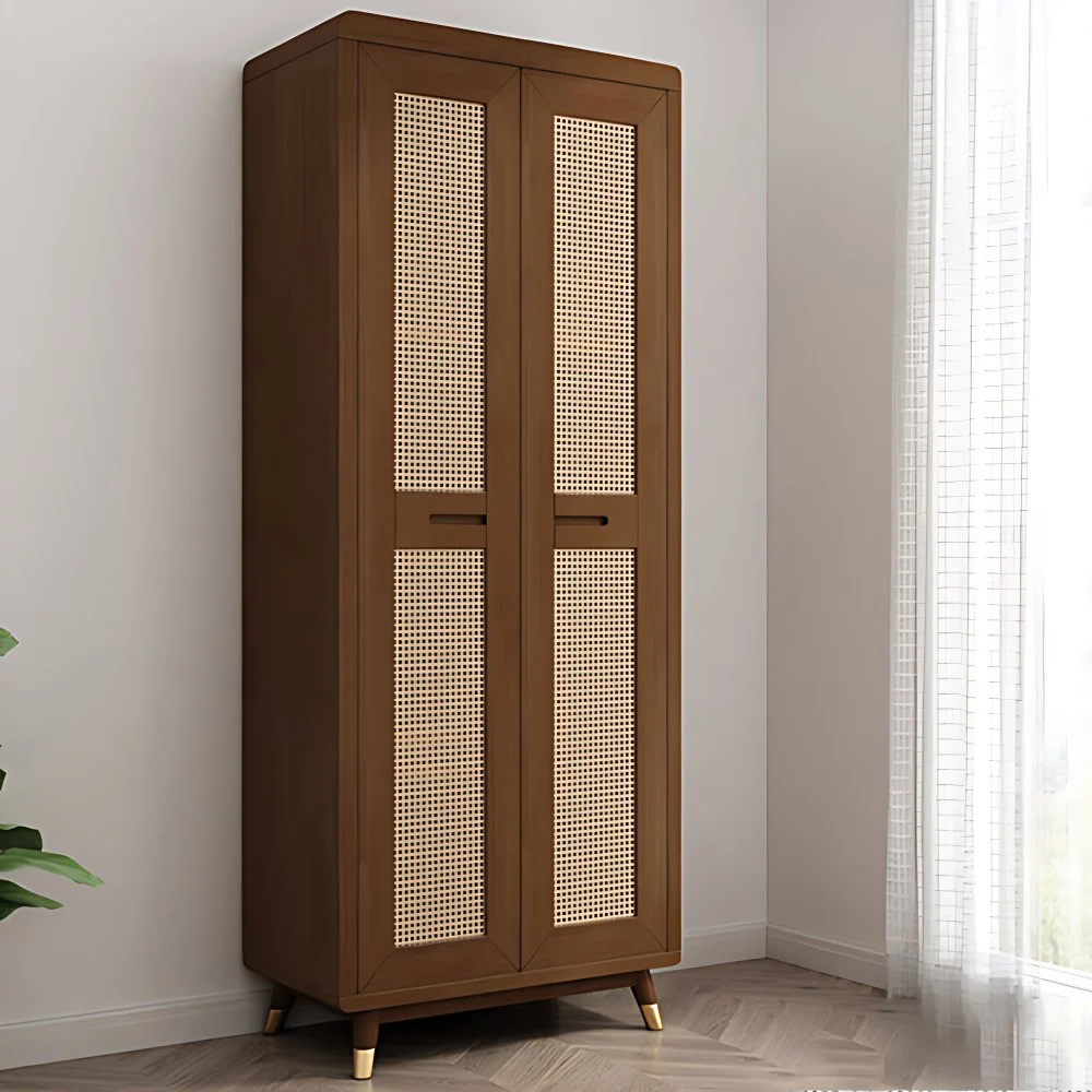 Armario guardarropa de madera de caucho Armario guardarropa deslizante contemporáneo Madera Clearhalo