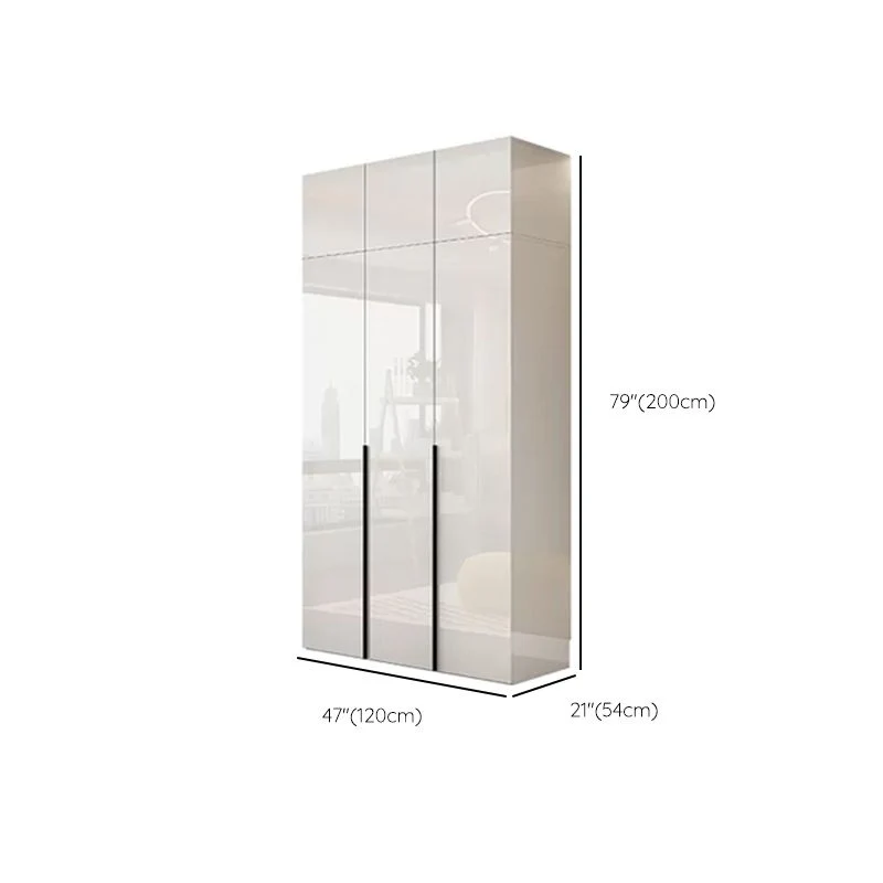 Armario guardarropa de madera de ingenierí, armario blanco de estilo moderno con barra para ropa Clearhalo