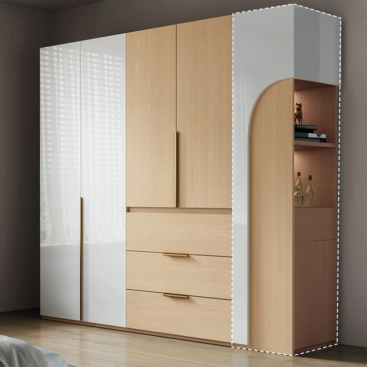 Armario guardarropa de madera de ingenierí con cajón Armario guardarropa moderno Clearhalo
