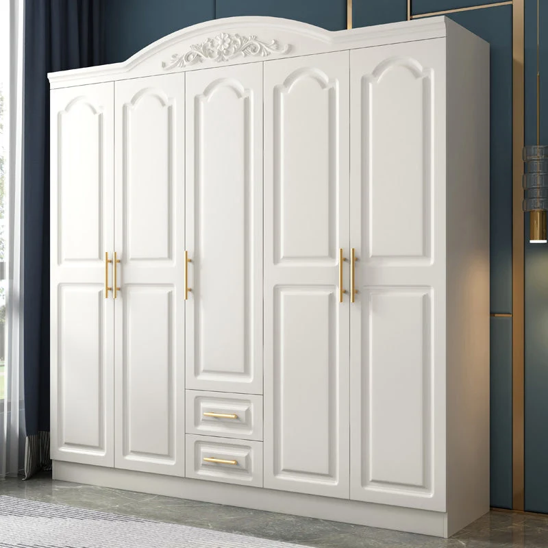 Armario guardarropa de madera de ingenierí con cajón Armario guardarropa blanco Clearhalo
