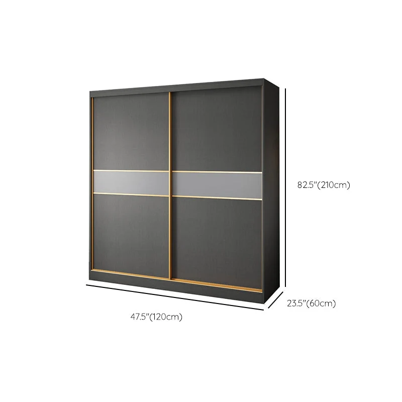 Armario guardarropa de madera de ingenierí gris Armario guardarropa contemporáneo Clearhalo