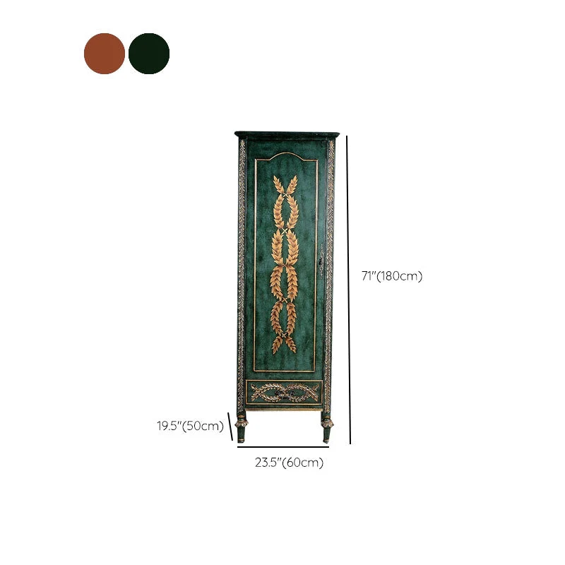 Armario guardarropa de madera maciza, riel para ropa, armario para el hogar Verde Clearhalo