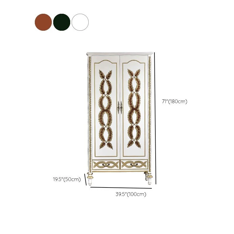 Armario guardarropa de madera maciza, riel para ropa, armario para el hogar Verde Clearhalo