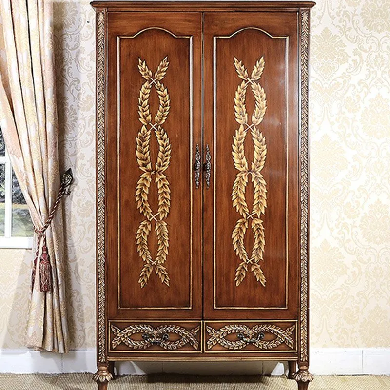 Armario guardarropa de madera maciza, riel para ropa, armario para el hogar Verde Clearhalo