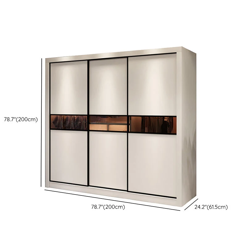Armario guardarropa de madera moderno, armario de almacenamiento con puertas corredizas para dormitorio Clearhalo