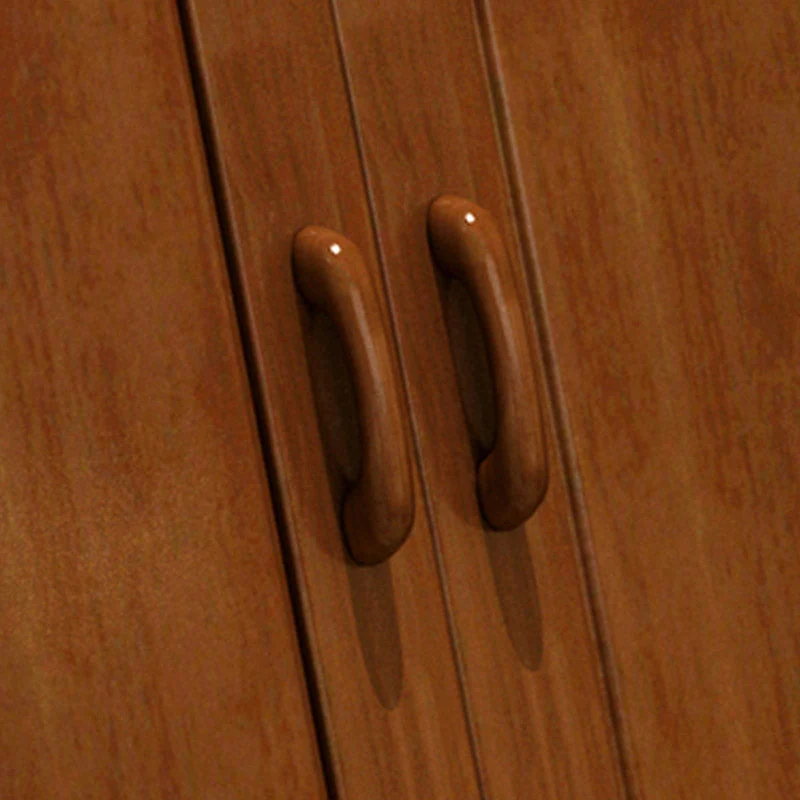 Armario guardarropa moderno Armario guardarropa de madera maciza con puertas y cajones Marron Clearhalo