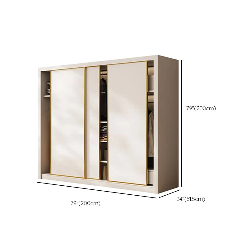 Armario guardarropa moderno con armario guardarropa de madera con barra para ropa Clearhalo