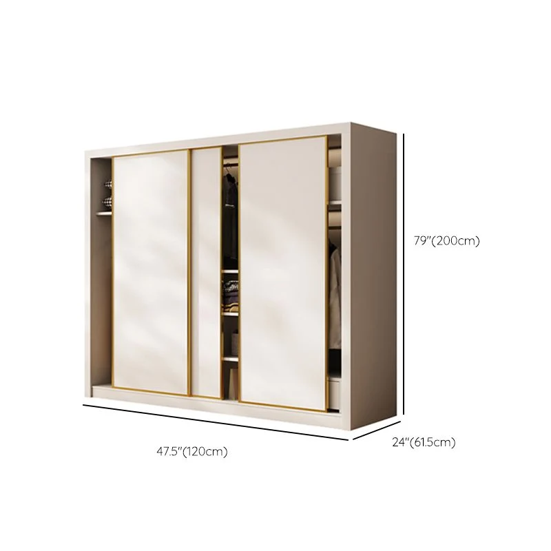 Armario guardarropa moderno con armario guardarropa de madera con barra para ropa Clearhalo
