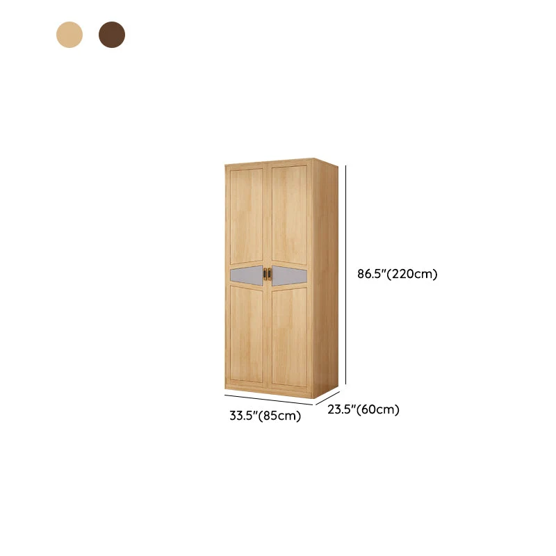 Armario independiente con estructura de madera maciza Armario tradicional con estantes Naturales Clearhalo