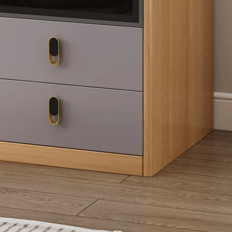 Armario independiente con estructura de madera maciza Armario tradicional con estantes Naturales Clearhalo