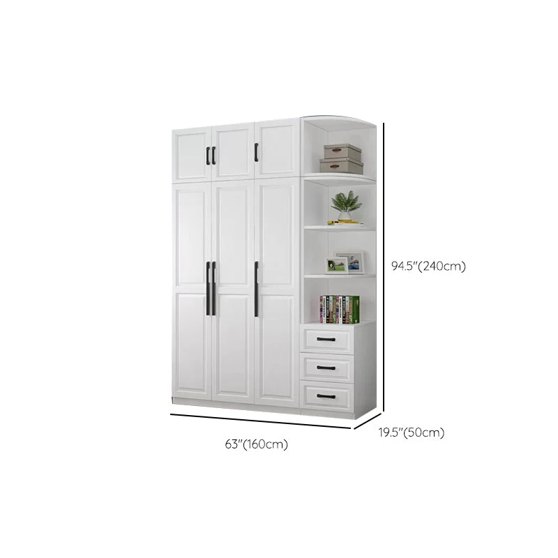 Armario independiente con marco de madera, puertas con bisagras modernas, armario y cajones de cierre suave Clearhalo
