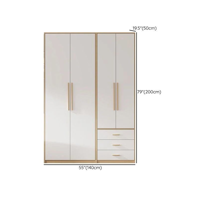 Armario independiente contemporáneo Armario blanco de madera de ingenierí Clearhalo