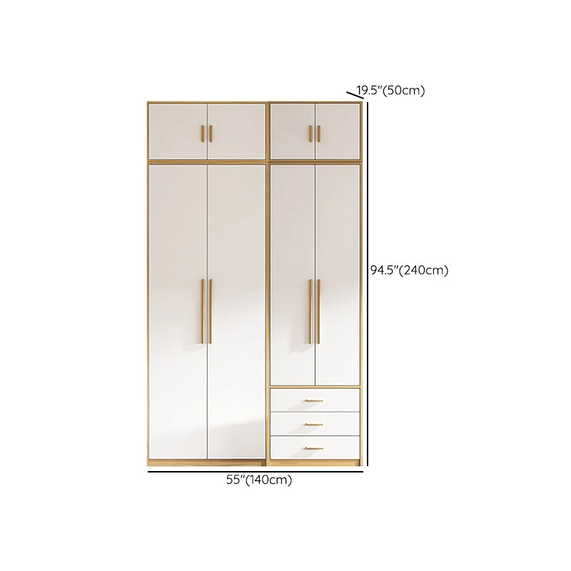 Armario independiente contemporáneo Armario blanco de madera de ingenierí Clearhalo