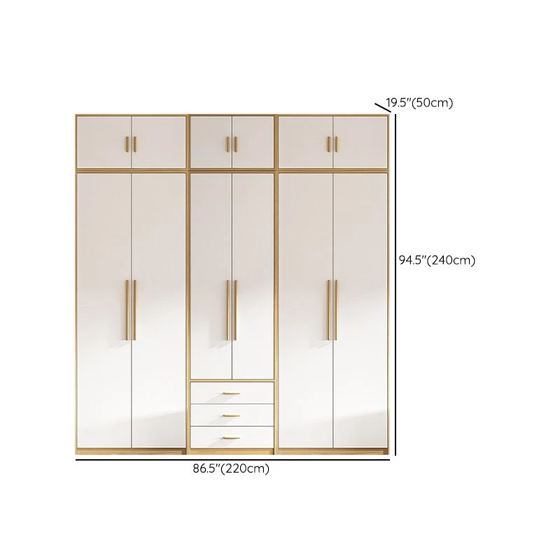 Armario independiente contemporáneo Armario blanco de madera de ingenierí Clearhalo