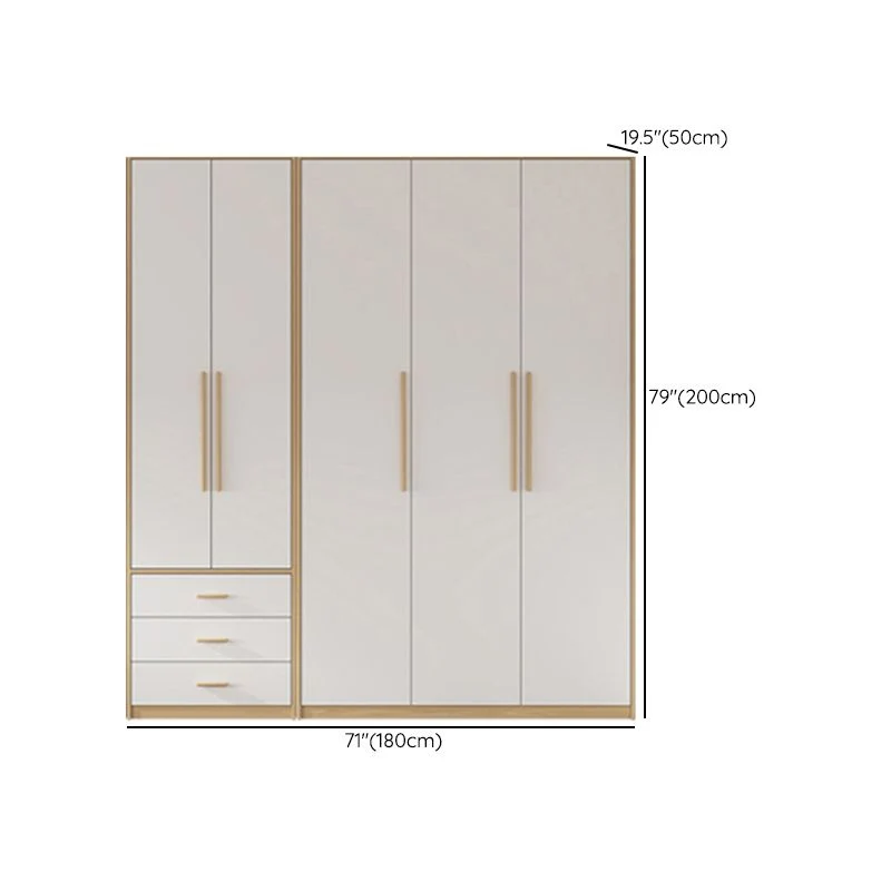 Armario independiente contemporáneo Armario blanco de madera de ingenierí Clearhalo