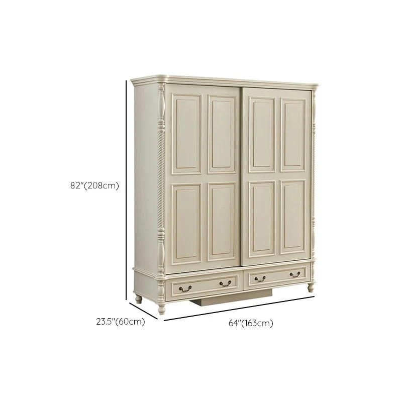 Armario independiente de madera blanca Armario moderno con patas de madera maciza Clearhalo