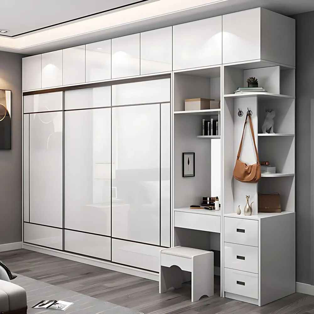 Armario independiente de madera de ingenierí contemporánea para el hogar Clearhalo