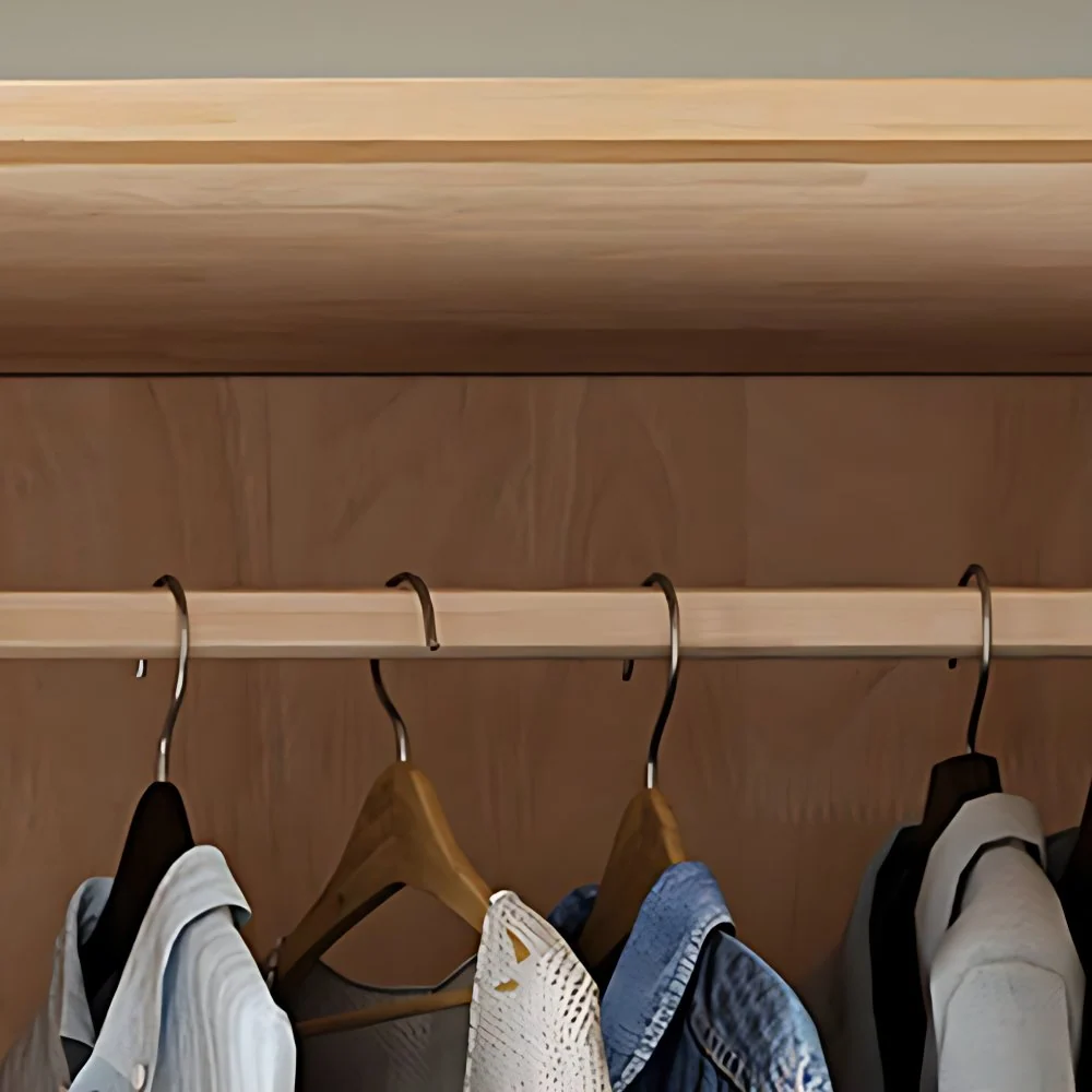 Armario independiente de madera maciza Armario moderno con 2 puertas y 1 cajón Madera Clearhalo