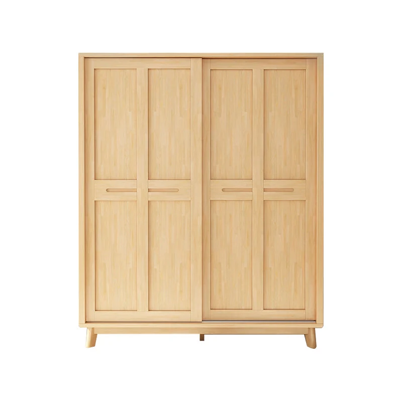 Armario independiente de madera maciza Armario moderno con 2 puertas y 1 cajón Madera Clearhalo