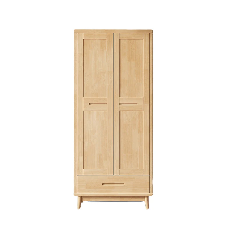 Armario independiente de madera maciza de caucho moderno con cajón Nuez Clearhalo