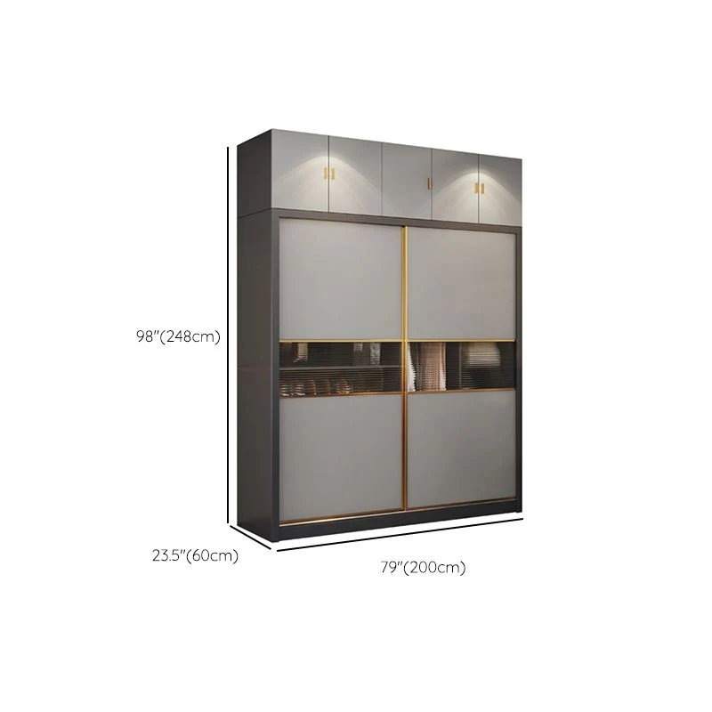 Armario independiente de madera moderno con cajones y puertas de cierre suave Clearhalo