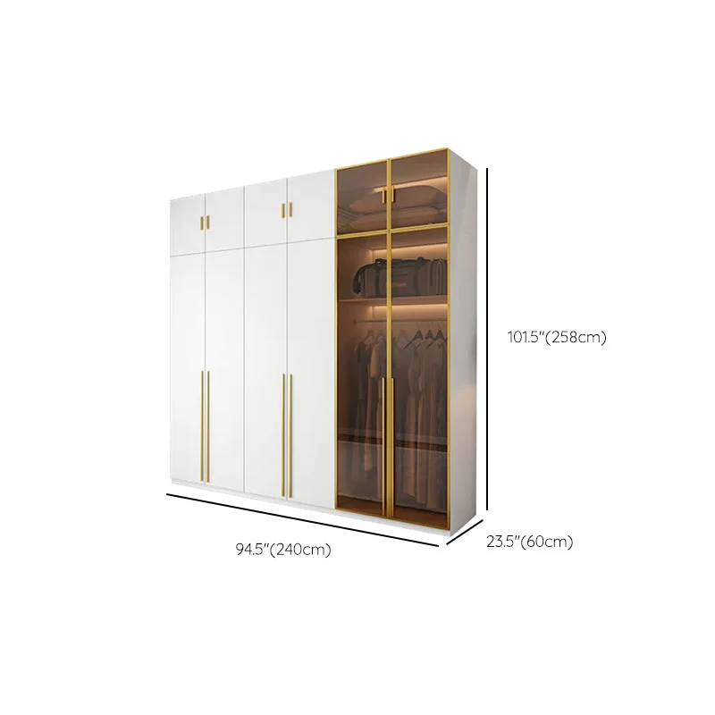 Armario independiente moderno con estructura de madera y puertas de vidrio templado Clearhalo
