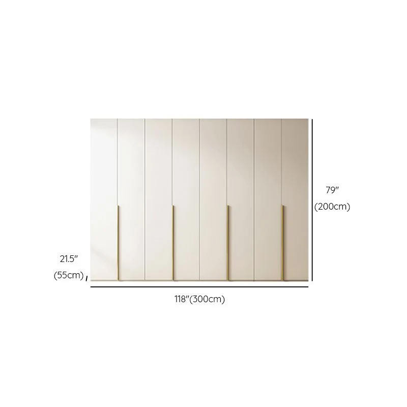 Armario independiente moderno de madera artificial en blanco Clearhalo