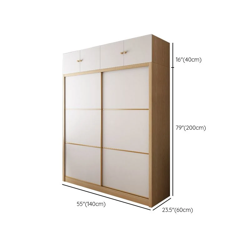 Armario independiente moderno de madera artificial con puertas correderas Clearhalo