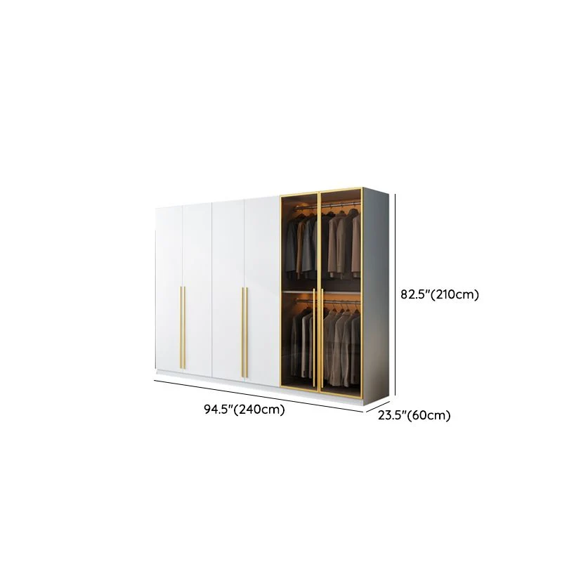 Armario independiente moderno de madera y vidrio con cajones y puertas de cierre suave Clearhalo