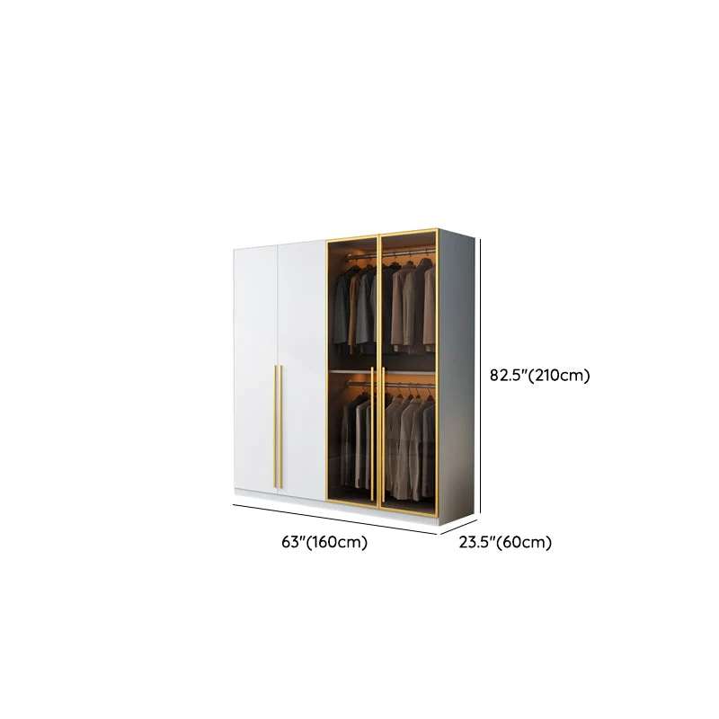Armario independiente moderno de madera y vidrio con cajones y puertas de cierre suave Clearhalo