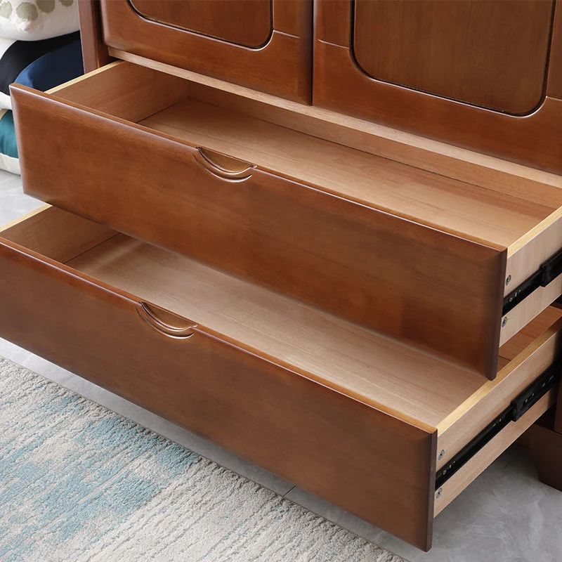 Armario independiente tradicional de madera maciza de caucho con 2 cajones Madera Clearhalo